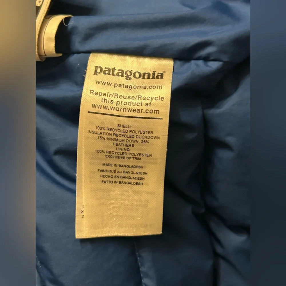 Boys Patagonia Better Sweater Down Jacket Blue Size 14 XL